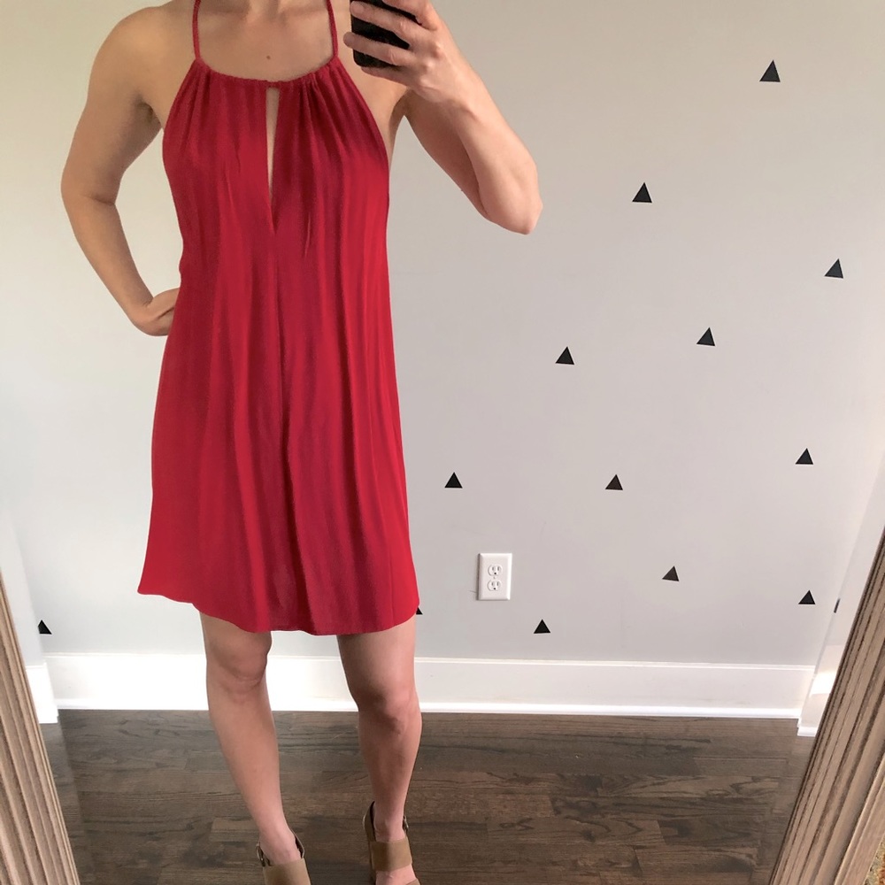 Maroon Dress with Strappy Back Detail